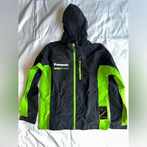 Kawasaki Taichi Rain Jacket Black/Lime Green Men’s L